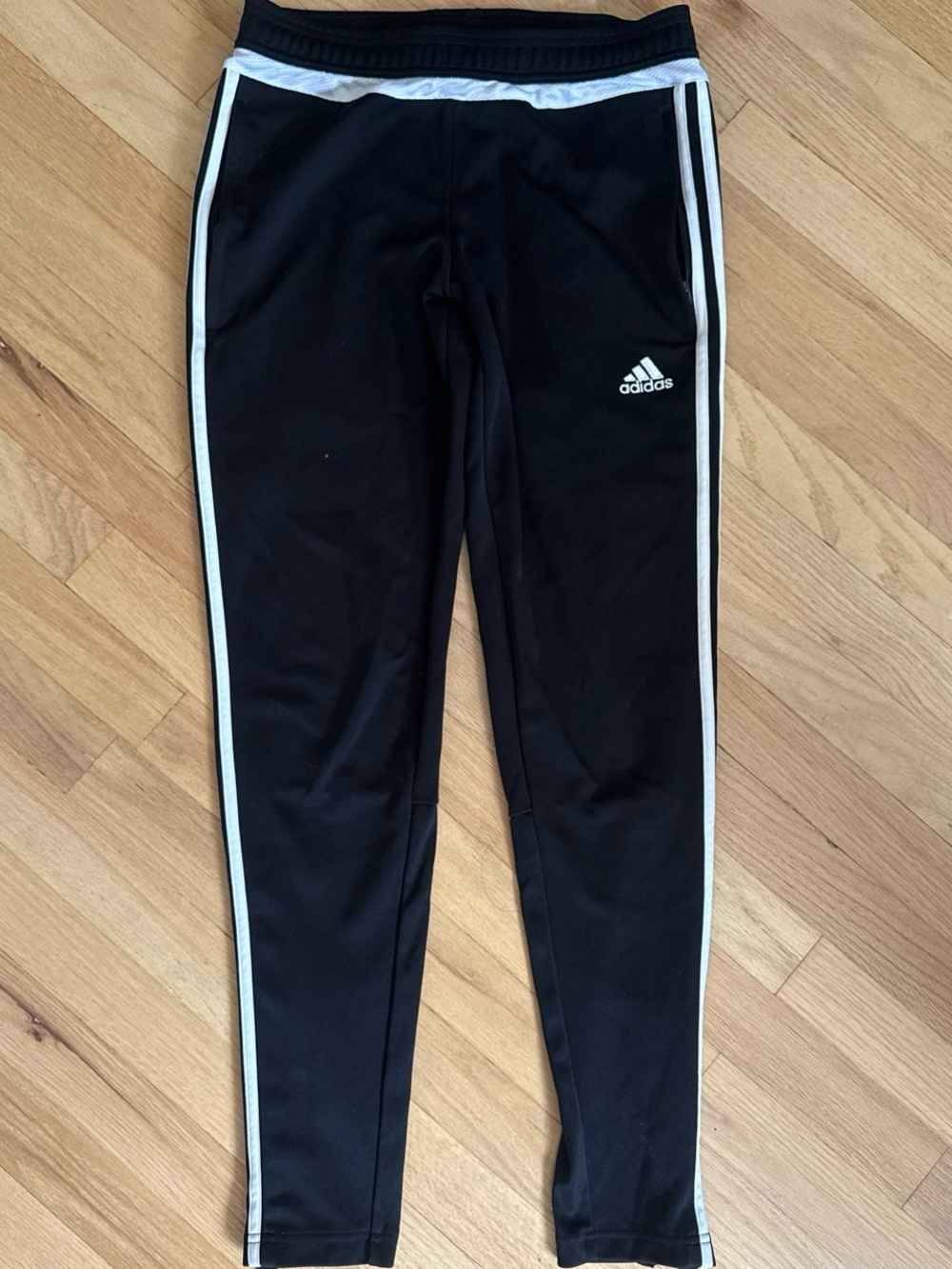 adidas Black Sweat Joggers with White Side Stripes